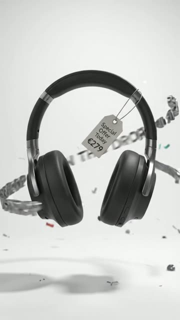 Headphones on a portrait screen