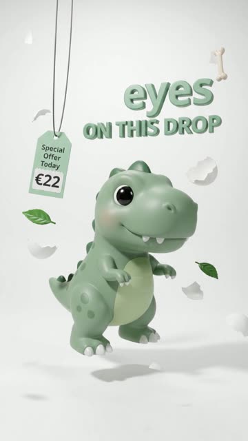 Dinosaur figure on a portrait screen